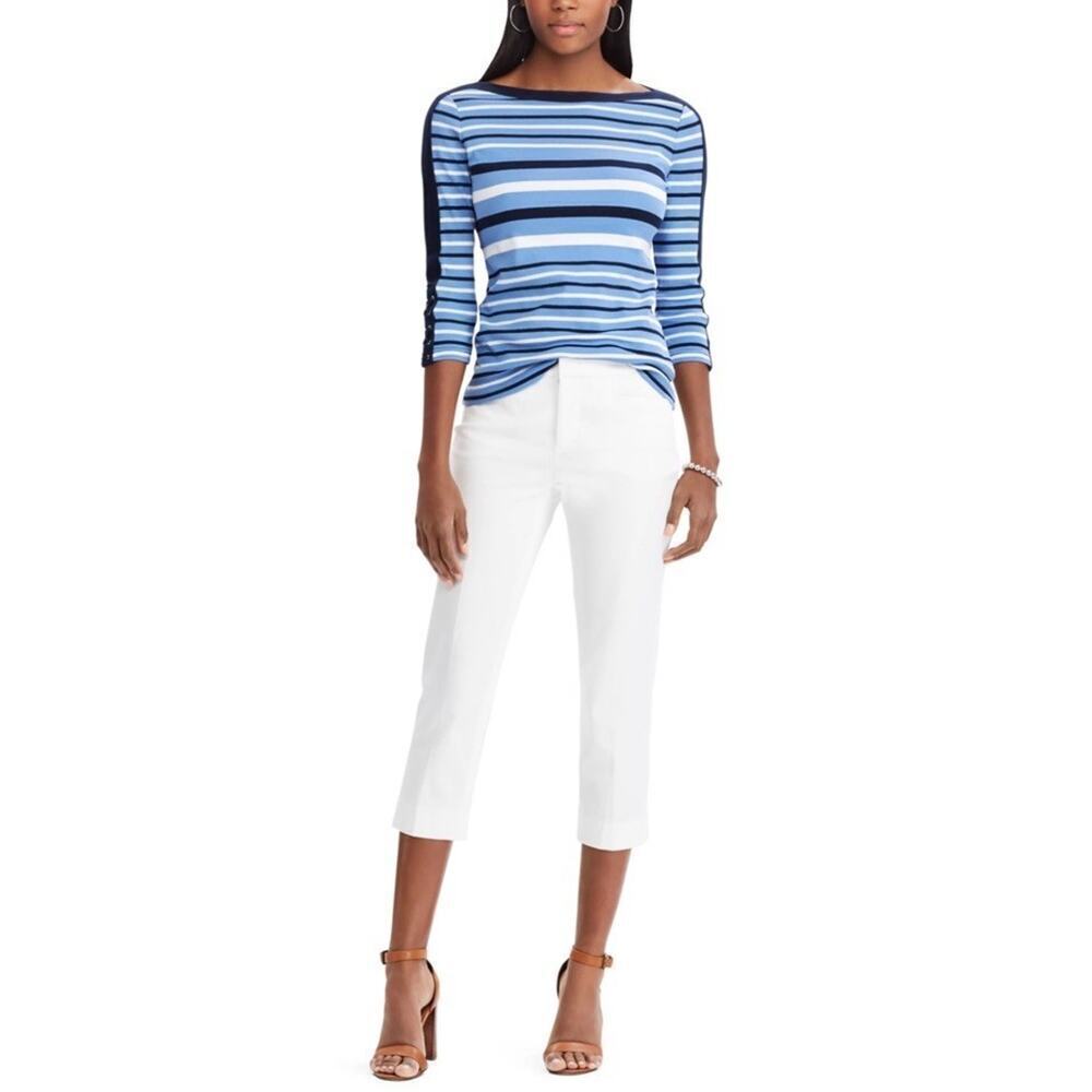NWT CHAPS White Slimming Fit Capri Pants Women's Size‎ 24W (1132)